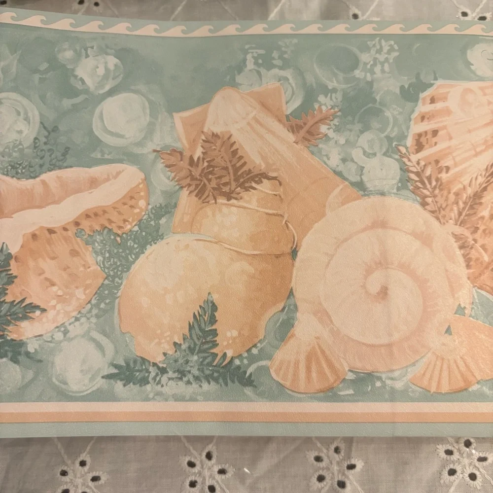 Bundle of 4 Seashell Kitchen and Bath Wallpaper Border